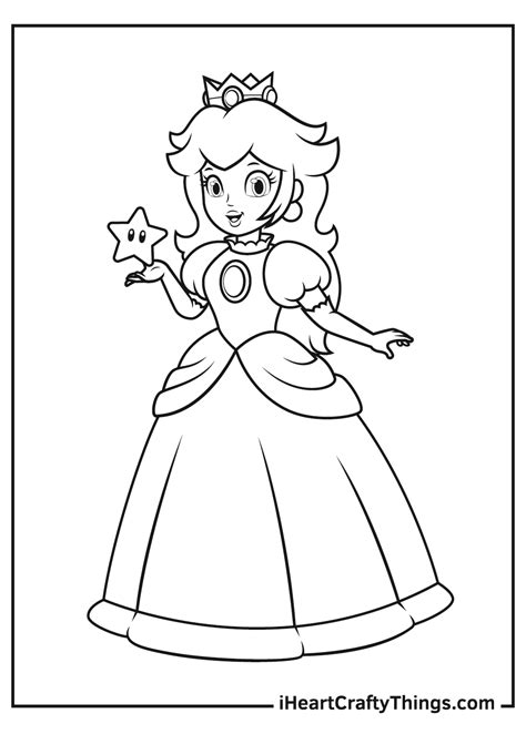 printable princess peach coloring pages updated