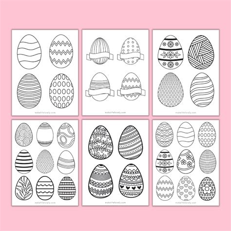 easter egg printable pages  life lovely