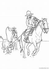 Cowboy Coloring Pages Coloring4free Cattle Lassoing Related Posts sketch template
