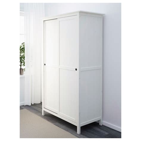 hemnes white stain wardrobe   sliding doors  cm ikea