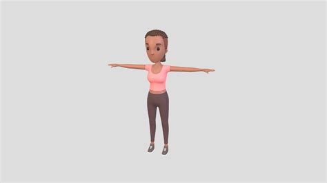 cartoongirl032 black girl buy royalty free 3d model by bariacg