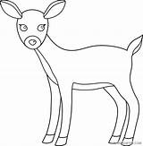 Pages Printable Deer Coloring4free Coloring Cute Line Related Posts sketch template