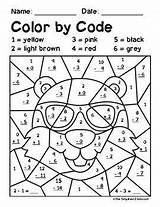 Color Subtraction Addition Groundhog Code Activities Within Math Worksheets Coloring Teacherspayteachers Pages Kids Grade Activity 2nd sketch template