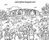 Colouring Australian Drawing Australia Kids Printable Colour Coloring Landscape Pages Simple Children Color Koala Sweet Cool Things Baby Animals sketch template
