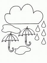 Coloring Raindrops Raindrop Printable Pages Cloud Umbrella Sky Falling Raining Popular Color Comments Coloringhome sketch template