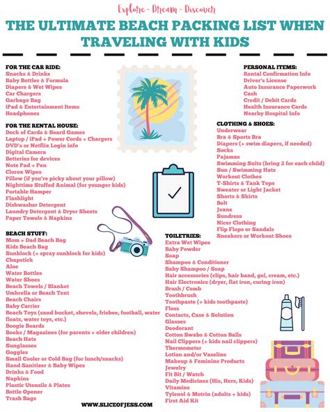 printable beach packing list