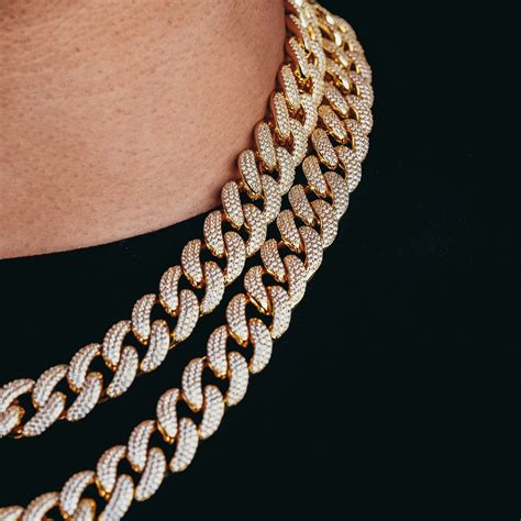 16mm Premium Iced Out Gold Miami Cuban Chain Jewellerykings