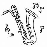 Kolorowanki Saxophone Instrumenty Muzyczne Saksofon Baritone Saxofoon Sax Musical Darmowe Flute Thecolor Bariton Muziek Muziekinstrumenten sketch template