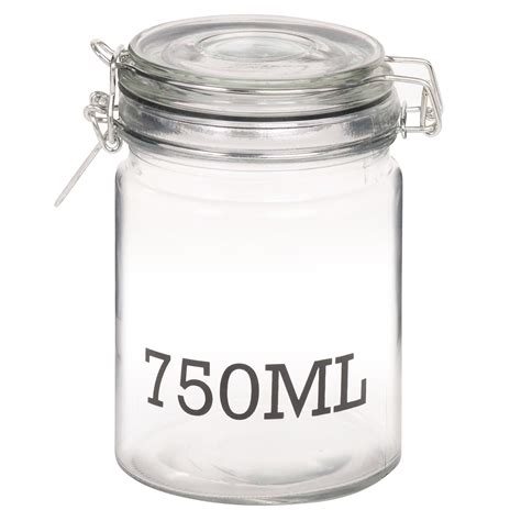Large Glass Storage Jar With Air Tight Sealed Metal Clamp