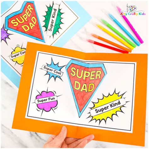 super dad pop  card  fathers day arty crafty kids