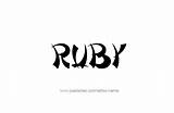 Tattoo Name Ruby Designs sketch template