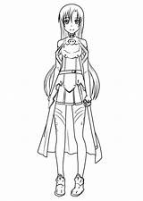 Sword Asuna Draw Drawing Anime Coloring Step Yuuki Manga Tutorials Drawingtutorials101 Pages Tutorial sketch template