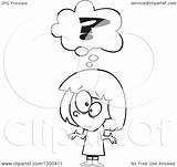 Question Girl Clipart Confused Mark Cartoon Shrugging Under Illustration Outline Royalty Toonaday Lineart Vector Ron Leishman sketch template