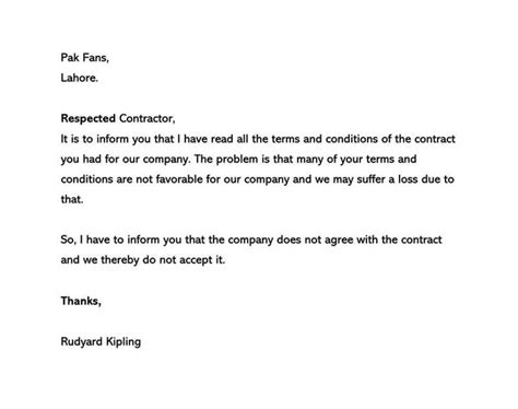 sample proposal rejection letter decline bid  business  email