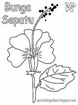 Bunga Sepatu Mewarnai sketch template