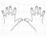 Outline Finger Hands Fingers Clipart Svg Cut Webstockreview sketch template