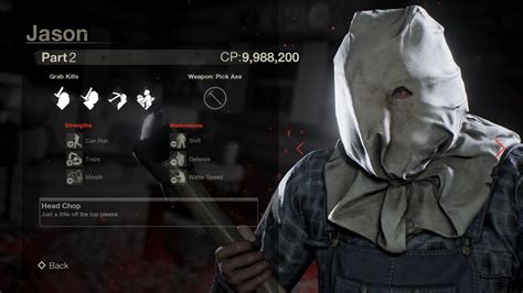 check  stat screens   playable jason  friday