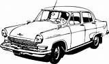 Volga Gaz Sowjetunion Klasik Automobile Coloriages Vieille Colorier سياره Karikatur Populaire Spenden I2clipart Imprimé Fois sketch template