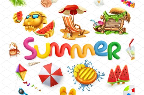 summer holiday set vector ~ illustrations ~ creative market
