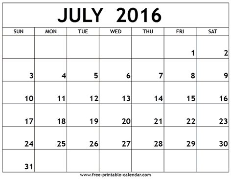 july 2016 printable calendar summertime printable blank calendar july calendar monthly