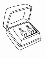 Coloring Pages Jewelry Diamond Earrings Pair Ring Kids Jewel Getdrawings Template sketch template