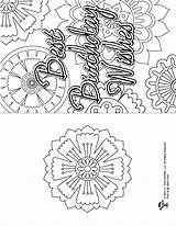 Coloring Printable Birthday Flower Card Cards Mandala sketch template