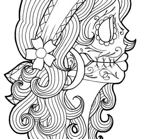 day   dead coloring page hd printable coloring pages skull