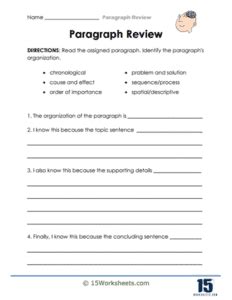 paragraph review worksheets  worksheetscom
