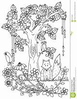 Illustration Coloring Wood Vector Stress Doodle Zentangl Pen Anti Fox Drawing Adult Preview sketch template