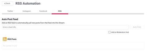 add  automated rss feed   stream