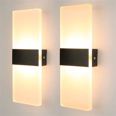 glighone pcs led wall light indoor black wall wash lights modern wall lamp acrylic led wall