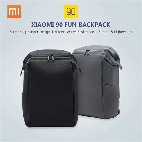 color original xiaomi fun bag commuter backpack barrel opening  levels  water repellent