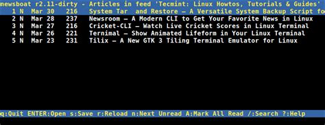newsboat  rssatom feed reader  linux terminals