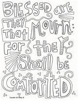 Beatitudes Coloring Sermon Mourn Comforted Shall Teachings Chapters sketch template