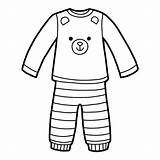 Pyjamas Colorare Bambini Bear Flannel Pigiami Orso sketch template