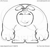 Buff Rabbit Outlined Coloring Clipart Cartoon Cory Thoman Vector sketch template