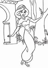 Jasmine Disney Coloring Princess Pages Walt Characters Fanpop Rajah sketch template