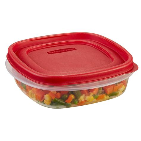 Rubbermaid Easy Find Lids Square 3 Cup Food Storage Container Pack Of
