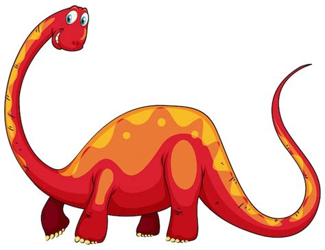 rode dinosaurus met lange nek gratis vector