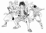 Coloring Luffy sketch template