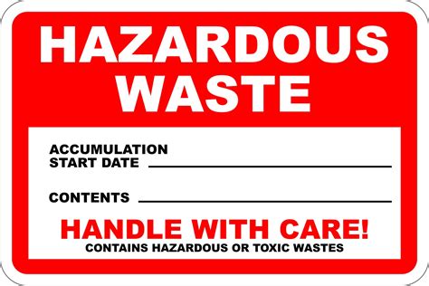 hazardous waste label  safety signs