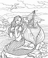 Coloring Colorit Mythical Fairy Ups Mermaids sketch template