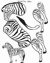 Paper Zebra Jointed Puppets Printable Cut Toy Articulated Cleaveland Bess Bruce Animal Doll Toys 1920 Animals Craft Dolls sketch template