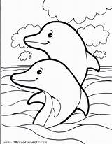 Coloring Dolphin Printable Pages Popular Beach sketch template