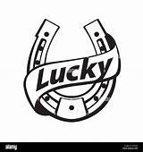 Lucky Horseshoe Stock Alamy sketch template