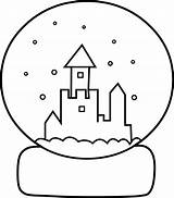 Globe Clipart Snow Outline Clip Coloring Line Winter Cute Template Kids Snowglobe Transparent Library Sweetclipart Webstockreview sketch template