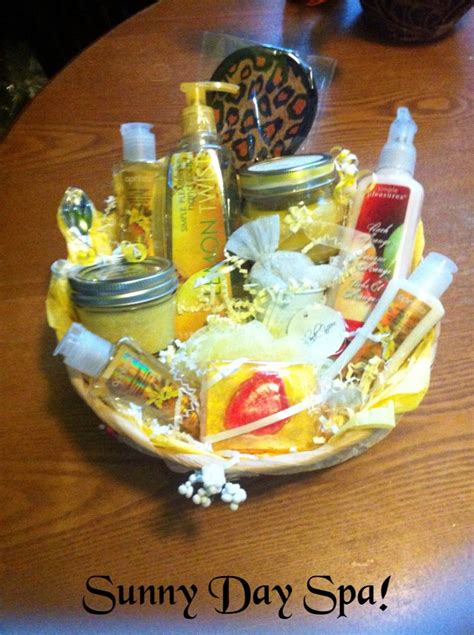 sunny day spa gift basket visit  etsy shop   basket spa gift