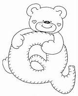 Alphabet Coloring Bears sketch template