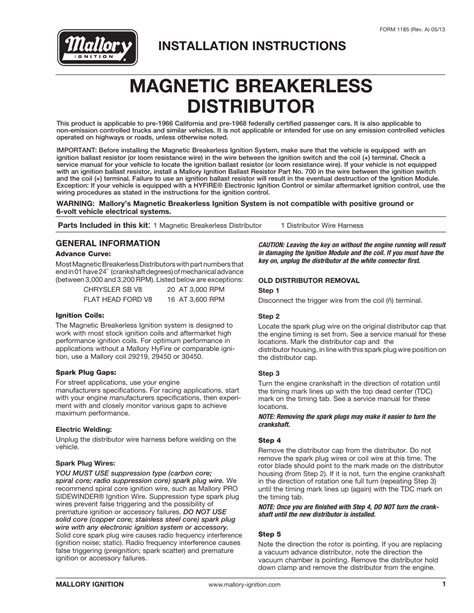 mallory magnetic breakerless distributor wiring diagram wiring diagram pictures
