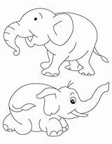 Two Coloring Baby Elephants sketch template